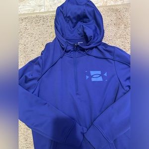 Under Armour Women Cold Gear Fitted Hoodie Blue Storm SM Workout Running